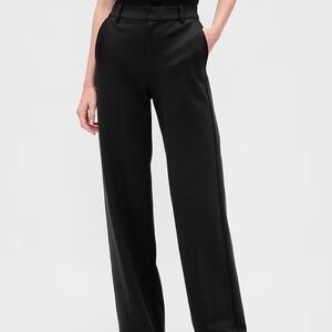 GAP Women’s High Rise Double Knit Wide-Leg Black Pants